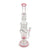 Lookah Platinum pink donut recycler rig with dual side chambers and central spiral perc built to add diffusion and cooler, cleaner pulls 