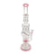 Lookah Platinum pink donut recycler rig with dual side chambers and central spiral perc built to add diffusion and cooler, cleaner pulls 