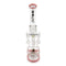Lookah Platinum Princess Pink Recycler Dab Rig front view with clear glass body, straight neck, and pink accents available to buy online