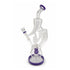 Back angle of Lookah glass recycler dab rig in purple showing coil perc chamber and sturdy base for smoother dabs 