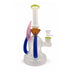 Front view of Lookah Tataoo 10 inch horned dab rig with frosted glass, orange accent collar, and pink horn details for a compact daily setup