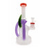 Side view of Lookah Tataoo 10 inch horned dab rig in orange and purple with frosted glass body and bowl included for smooth filtered pulls