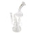 Angled view of Lookah Tsunami clear coil ball stemline recycler rig showing curved neck, ball chamber, and recycler function for smooth filtration