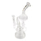 Angled view of Lookah Tsunami clear coil ball stemline recycler rig showing curved neck, ball chamber, and recycler function for smooth filtration