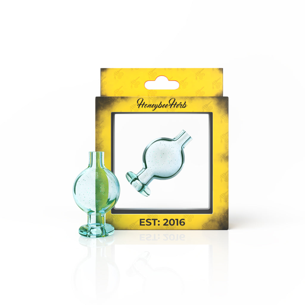 Honeybee Herb Green Crushed Opal Glass UV Classic Bubble Carb Cap Yellow Packaging View