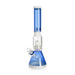 Front view of Matrix Perc Beaker Base Ice Bong in Blue – Buy Online at Honeybee Herb