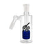Matrix Perc Glass Cylinder Ash Catcher, 14mm male 45 degree, blue perc, clear glass.