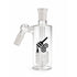 Matrix Perc Glass Cylinder Ash Catcher, 14mm male 45 degree, clear perc, clear glass.