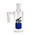 Matrix Perc Glass Cylinder Ash Catcher, 14mm male 90 degree, blue perc, clear glass.