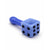 Milk blue dice design glass hand pipe with cube bowl and black pip dots, compact size for quick flower packs and easy travel
