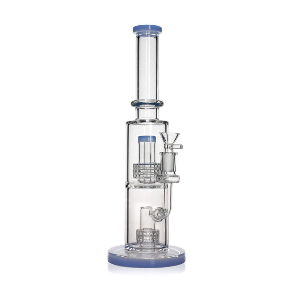 Buy milk blue double matrix perc bong online – powerful cooling filtration for sale