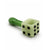 Milk green dice design glass hand pipe with cube bowl and black pip dots, easy grip shape for simple daily use and fast cleanup