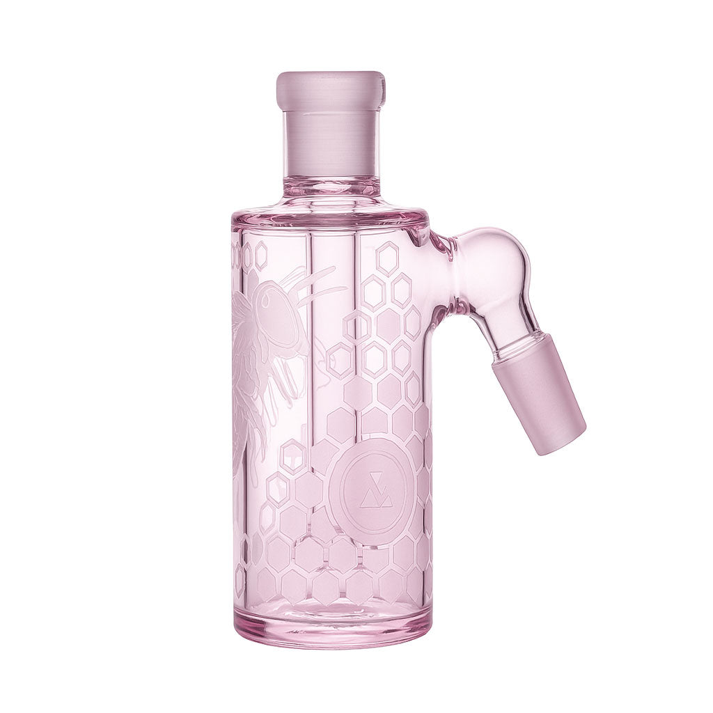 Milkyway Bee Hive 14MM 45°-Degree Pink Wet Ash Catcher Available At Honeybee Herb Buzz Shop