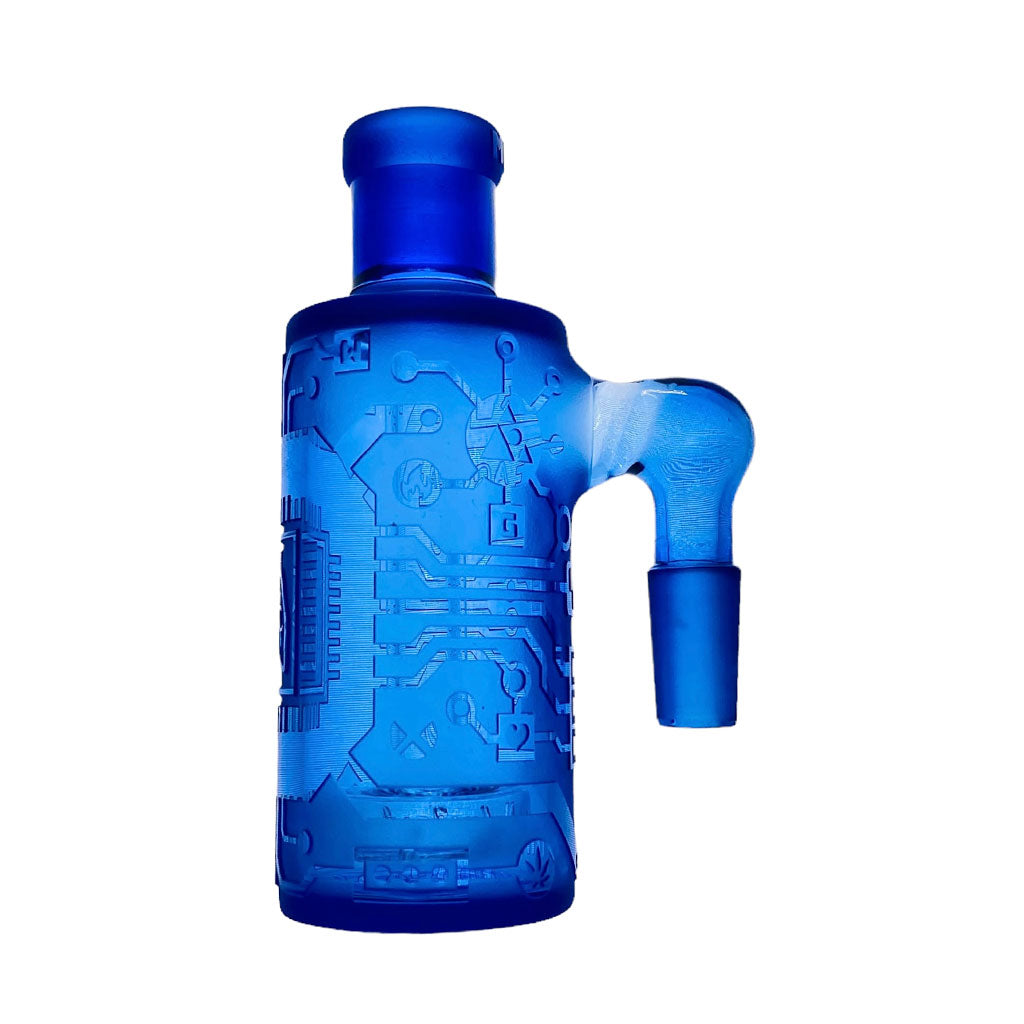 Milkyway 14MM 90°-Degree Male Blue Glass Circuitboard Wet Ash Catcher
