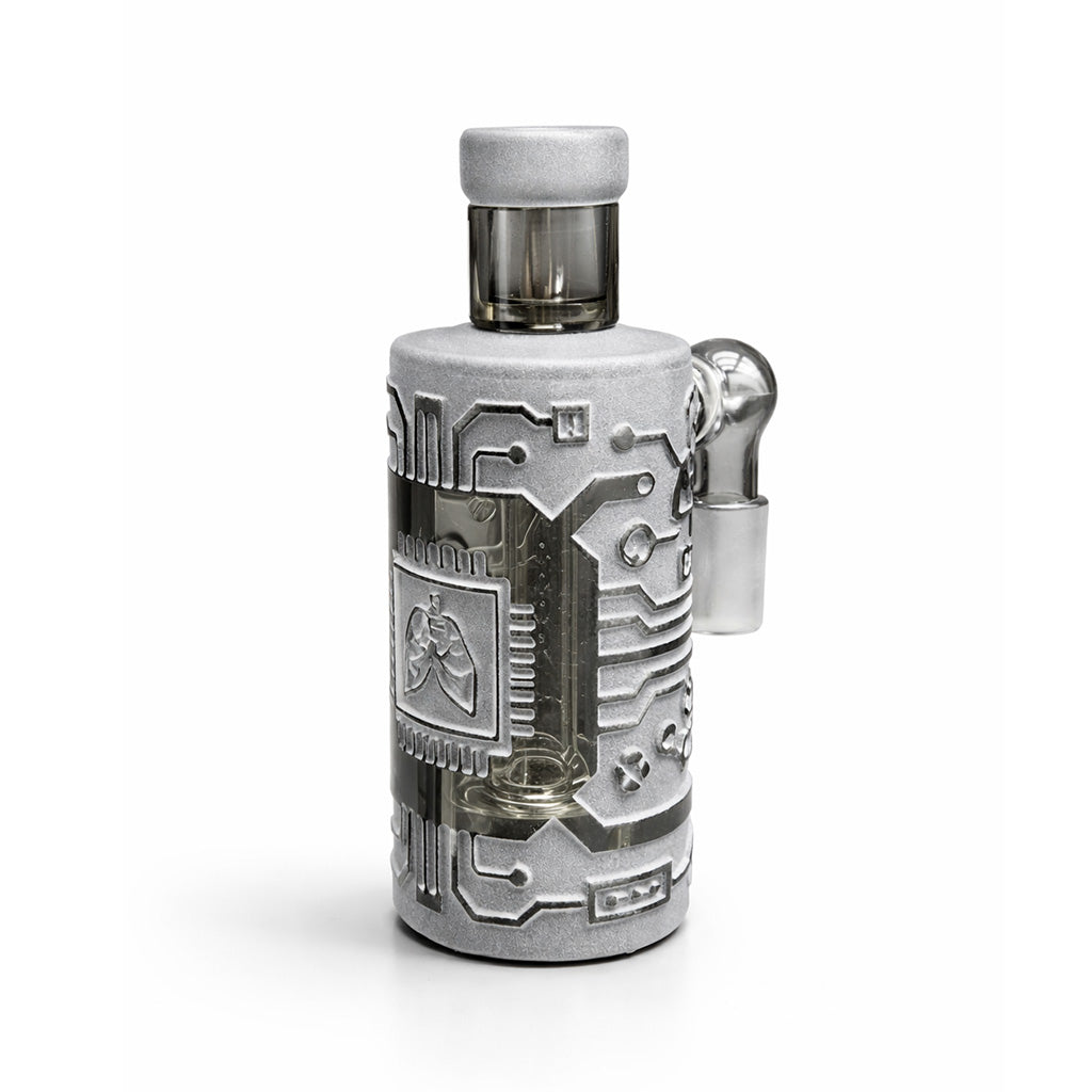 Milkyway Circuitboard wet ash catcher in smoke glass with circuitboard design and bong joint attachment