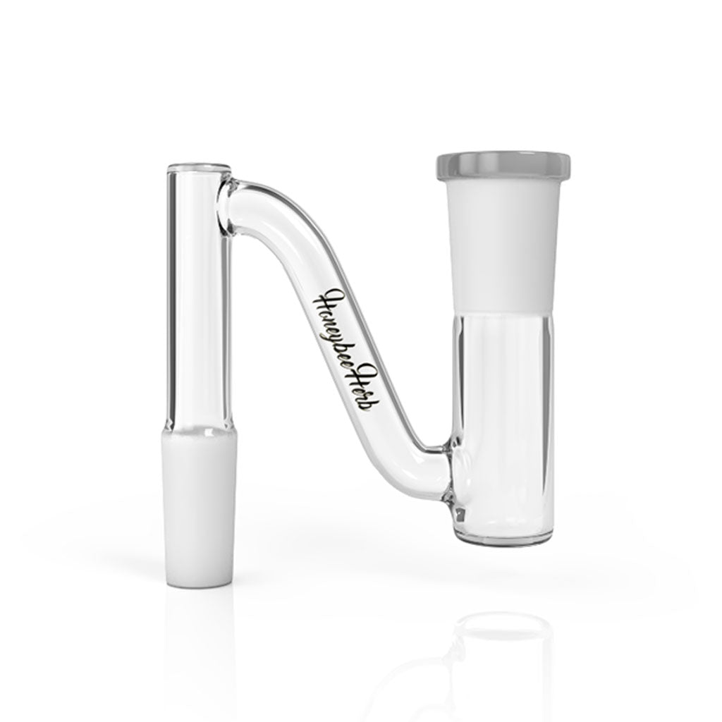 Mini Goose Neck Clear Glass Frosted Joint Drop Down Adapter