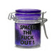 Front-Facing Ted Miller 2.5-Inch Mini Jar With Spaced The Fuck Out Lettering & Clamp Lid At Honeybee Herb 