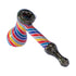 mix stripe dicro hand bubbler pipe with rainbow swirl design, handcrafted glass smoking pipe, available at honeybee herb