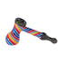 colorful mix stripe dicro glass bubbler pipe, rainbow pattern with glitter finish, premium smoking pipe from honeybee herb