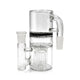 Smoke gray glass ash catcher with honeycomb perc and multi arm filtration chamber designed to trap ash, add diffusion, and keep bongs cleaner