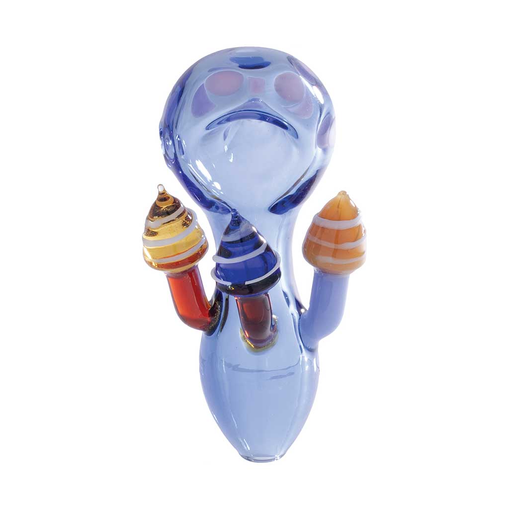 Buy blue mushroom character glass hand pipe – fast shipping 