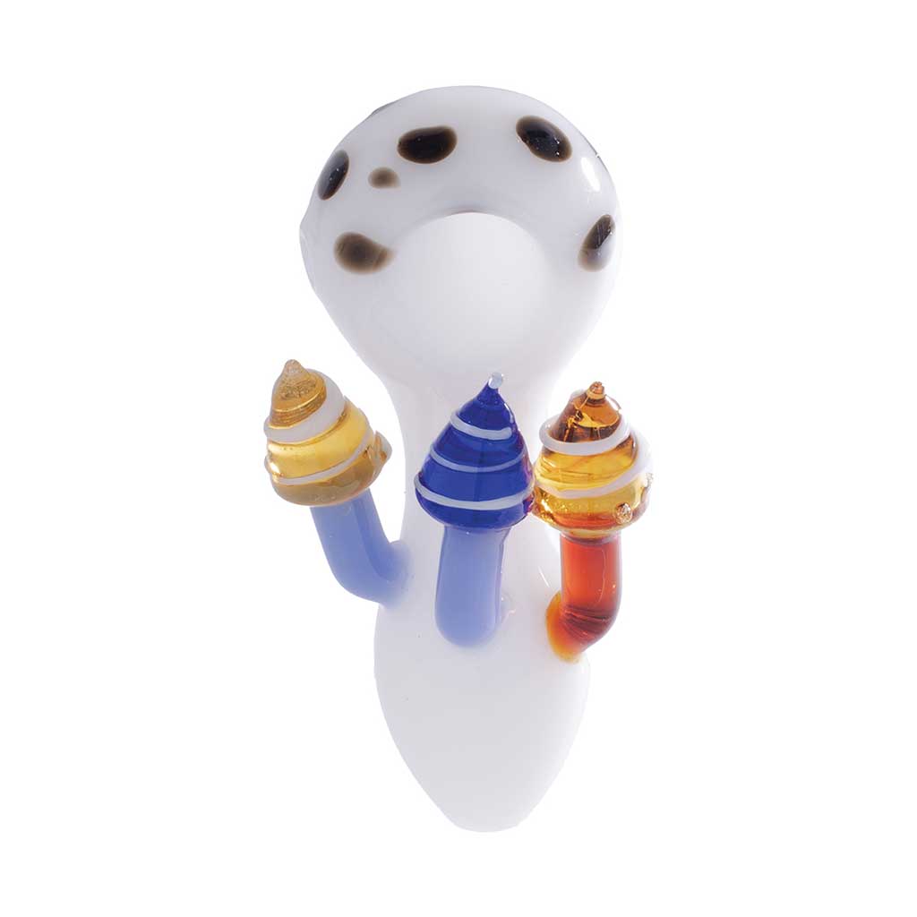 Buy white mushroom character glass hand pipe – in stock now