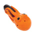 Orange octopus ceramic hand pipe, side angle with carb hole—add to cart for quick delivery.