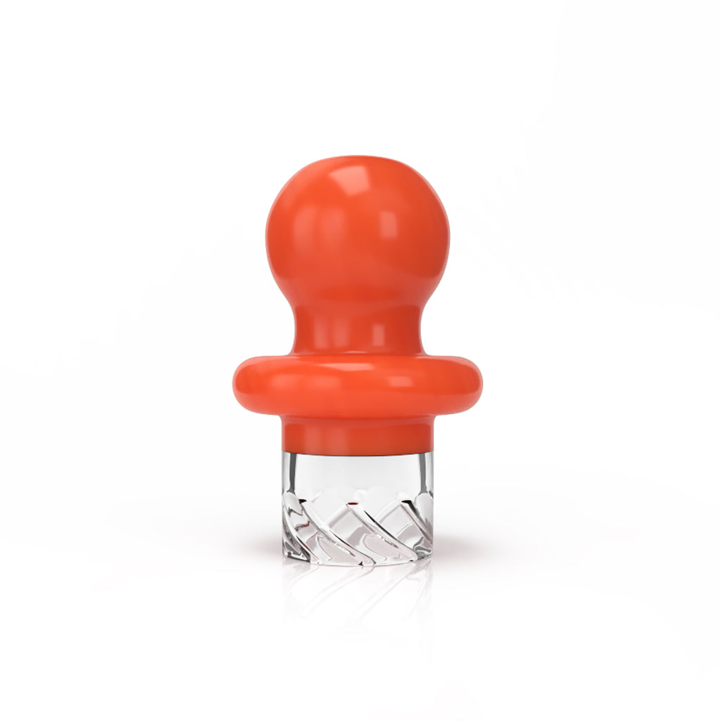 Button Top Vortex Orange Glass Carb Caps Clean View