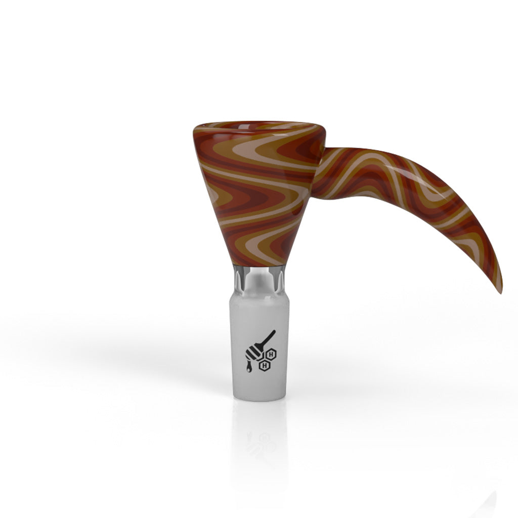 Honeybee Herb Orange Martini Fire Wig Wag With Horn Pull Bong Bowl