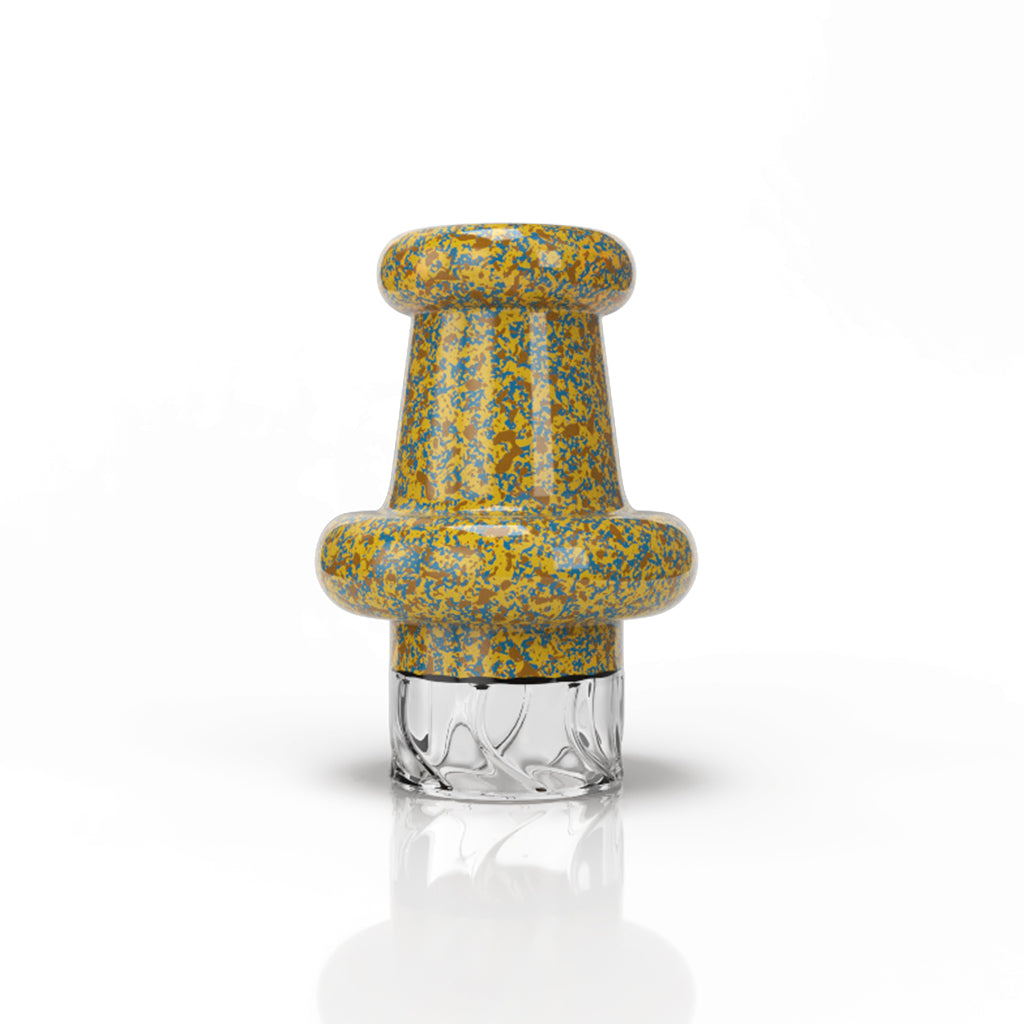 Orange Speckled Top Glass Riptide Vortex Spinner Carb Cap Clear View