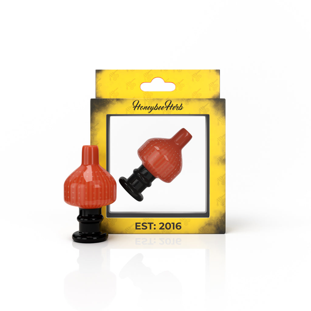 Black Handle Orange Top Glass Directional Flow Sweet Bubble Carb Cap Packaging View