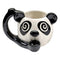 Panda Premium Roast and Toast Pipe Mug in black and white ceramic style with panda face, spiral eyes, handle, and front pipe bowl