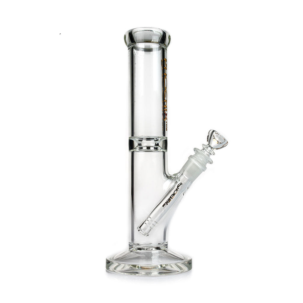 Phoenix Star 10 Inch Crystal Clear Straight Tube Bong Side View