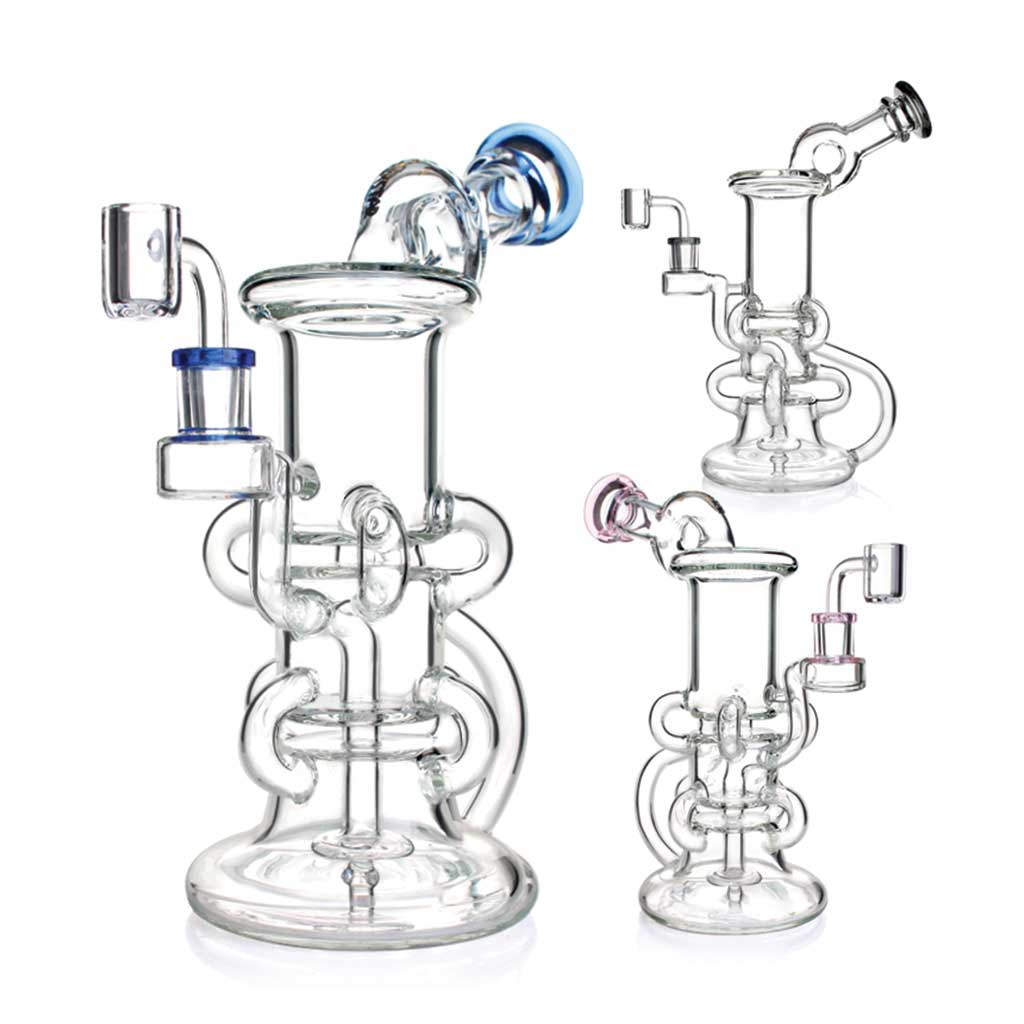 Phoenix Star 10 Inch Various Color Glass Recycler Dab Rig With Special Perc