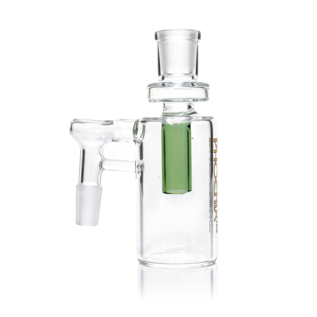 Phoenix Star 14MM Female To 14MM Male 90°-Degree Frosted Joint Green Percless Ash Catcher