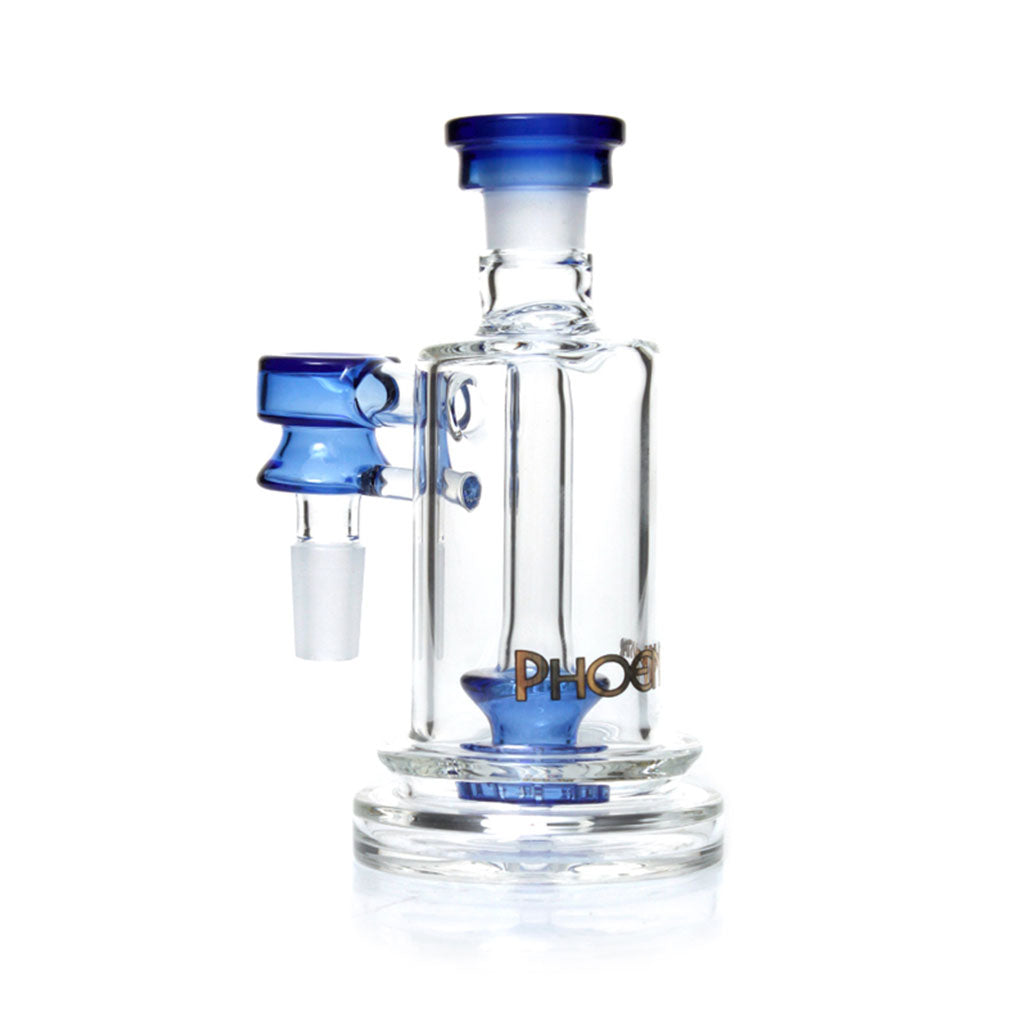 Phoenix Star 14MM Male And 90°-Degree Mini Bubbler Blue Showerhead Cone Perc Ash Catcher