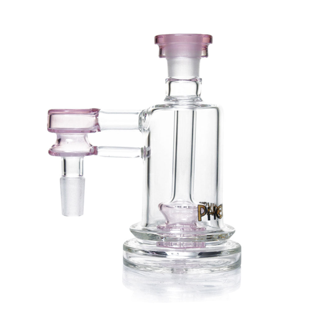 Phoenix Star 14MM Male And 90°-Degree Mini Bubbler Pink Showerhead Cone Perc Ash Catcher