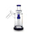 Phoenix Star 14MM Female To 14MM Male 45°-Degree Clear Joint Blue 5 Arms Perc Glass Ash Catcher On Thick Round Base