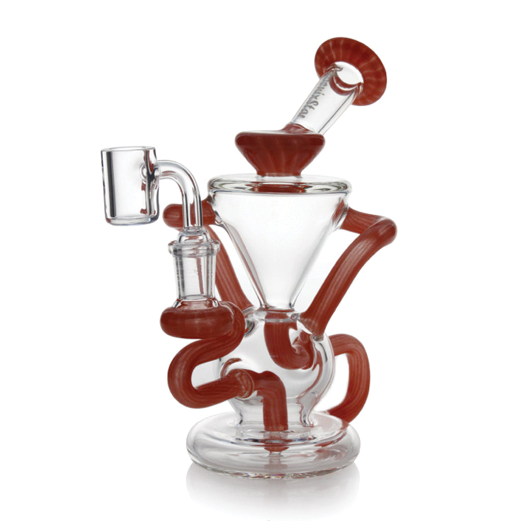 Phoenix Star Orange Glass 7.5 Inch Rod Recycler Dab Rig At Honeybee Herb