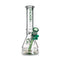Phoenix Star New Design 10-Inches Glass Beaker Bong with Green Flower Bowl, Keck Clips & Downstem At Honeybee Herb