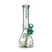 Phoenix Star New Design 10-Inches Glass Beaker Bong with Green Flower Bowl, Keck Clips & Downstem At Honeybee Herb