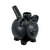 Black Pig Pipe Roast and Toast with black ceramic pig body, snout bowl piece, curved tail handle, and novelty smoking design