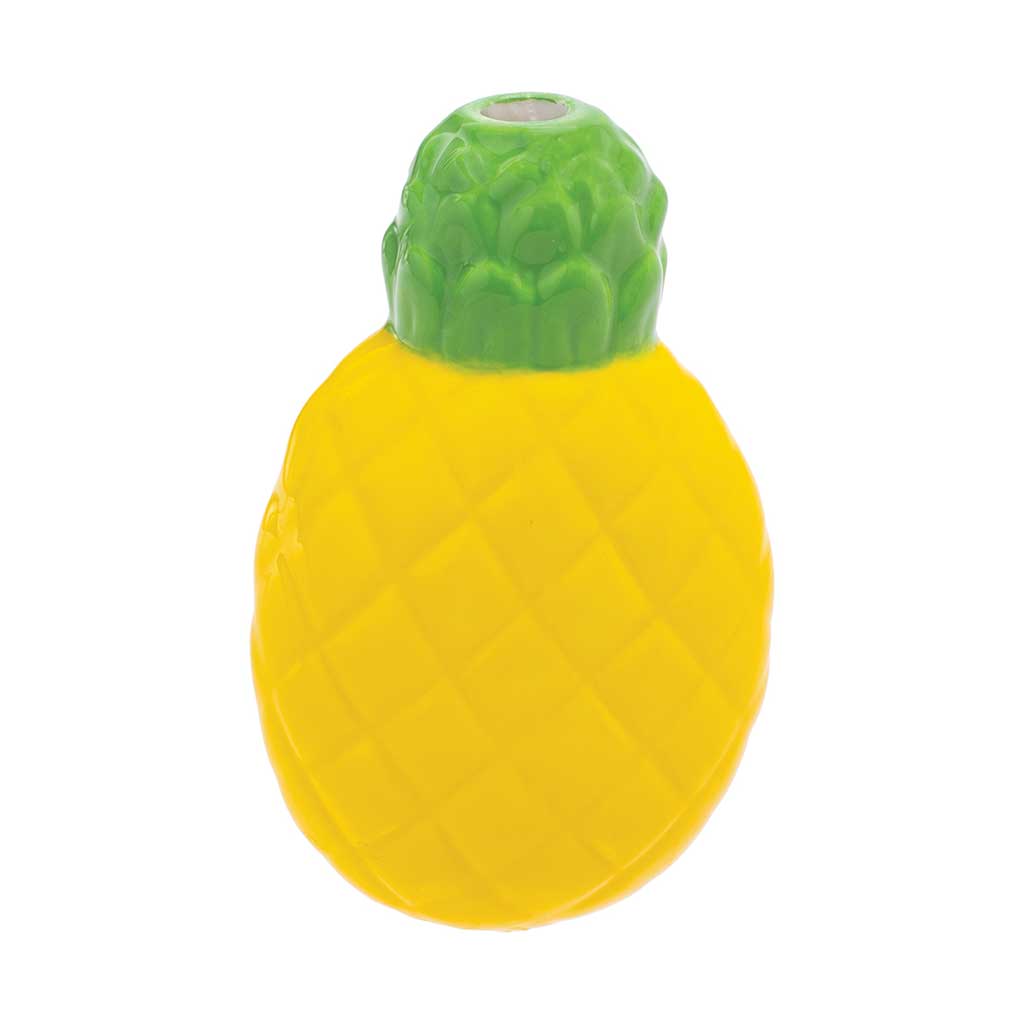 Full view of Wacky Bowlz pineapple ceramic smoking pipe 