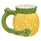 Pineapple Premium Roast and Toast pipe mug with yellow pineapple body, green leaf top, curved handle, and built-in front bowl