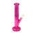 pink glass beaker bong with clear bowl piece and ice catcher, stylish and durable, available at honeybee herb