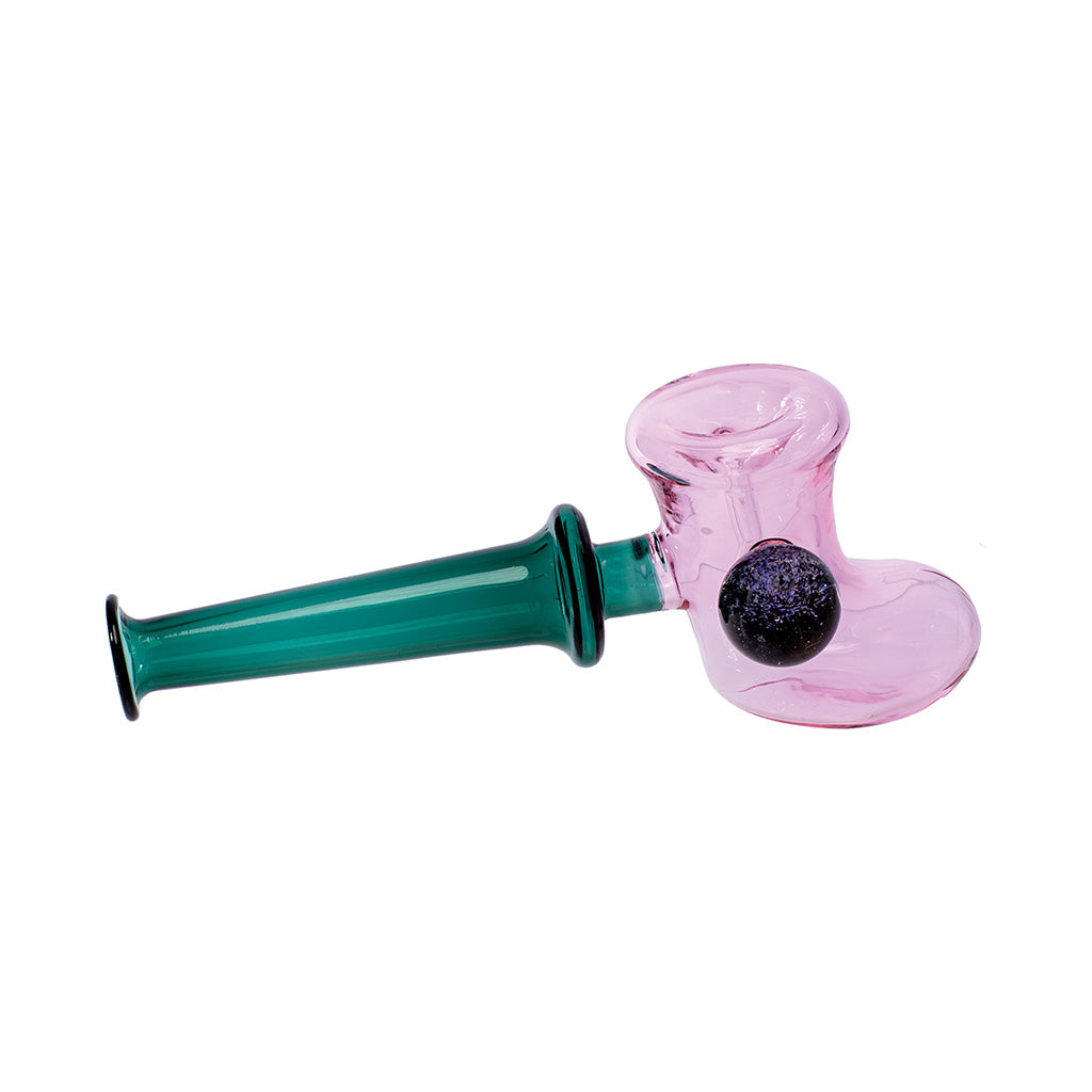 Buy Pink Green Galoshes Boot glass hand pipe—boot-shaped spoon pipe, durable glass, smooth hits. Fast shipping from Honeybee Herb.