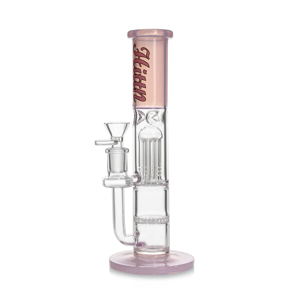 Buy Pink 6-Arm Honeycomb Tree Perc Straight Tube Bong By Hittn - Buy Now & Elevate Your Smoking Experience.