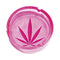 Pink Kush Leaf Glass Ashtray for smokers, durable glass cannabis ashtray for sale online at Honeybee Herb.