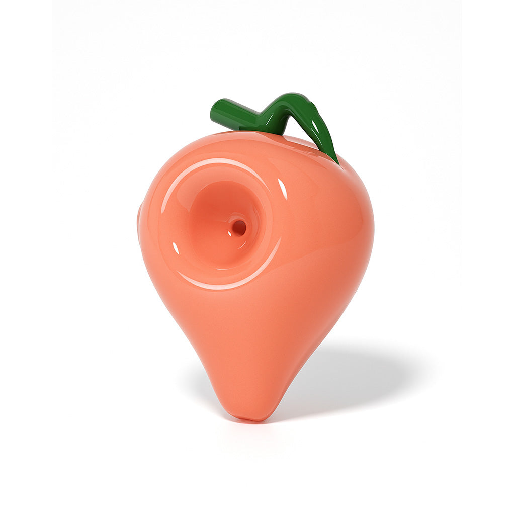 Buy Pink Pear glass hand pipe—compact spoon pipe, durable glass. Fast shipping from Honeybee Herb.