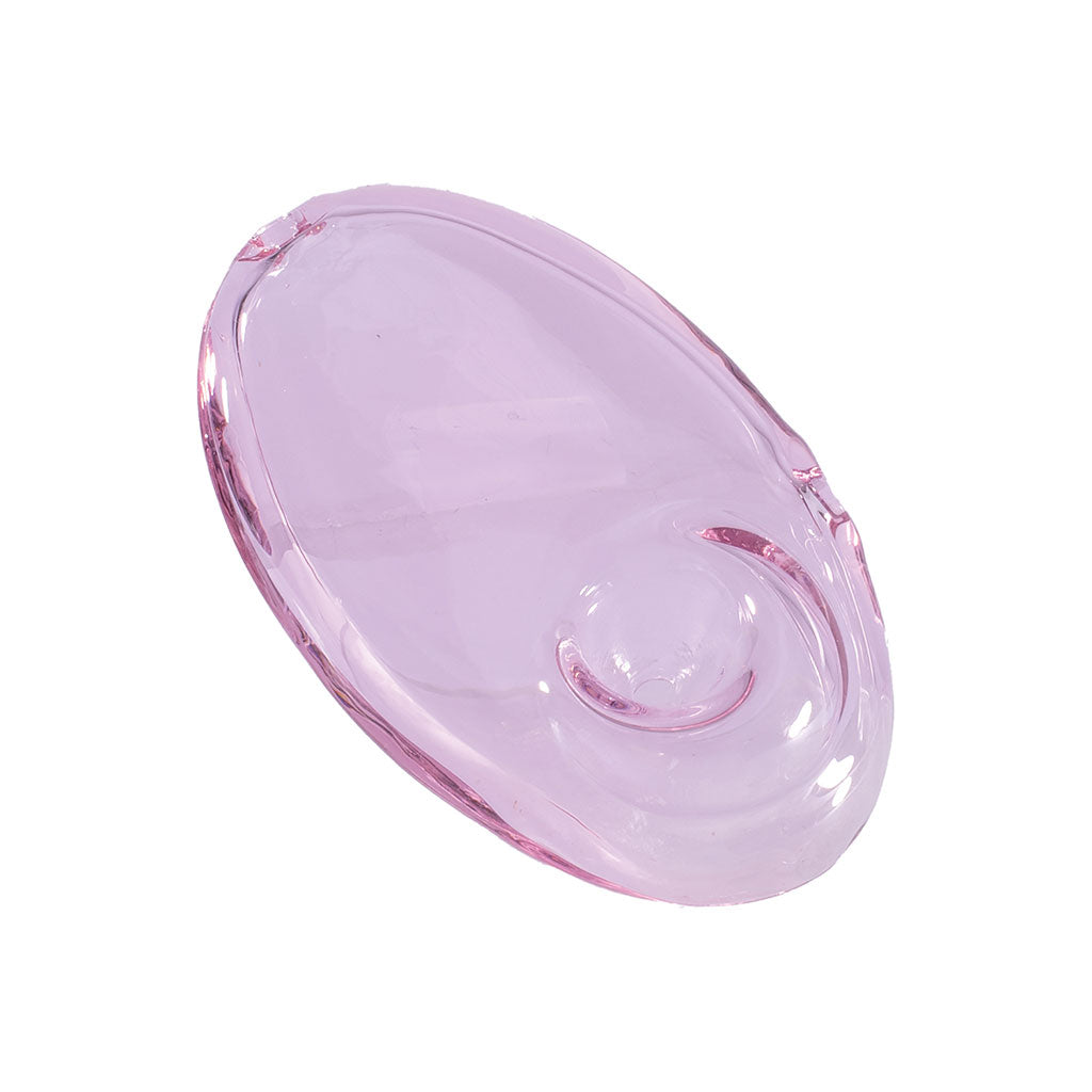 Shop Pink Pebble Spoon glass hand pipe—portable design, clean pull. In stock with fast shipping.